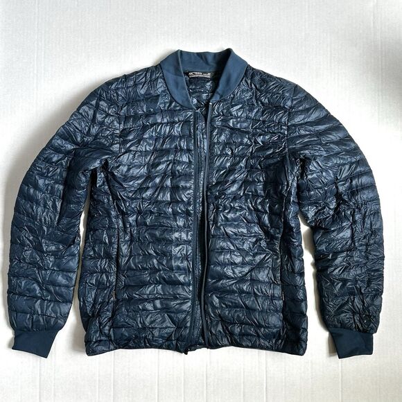 Arc'teryx Nexis Down Puffer Bomber Jacket Full Zip Women's Small Blue Winter - Picture 9 of 12